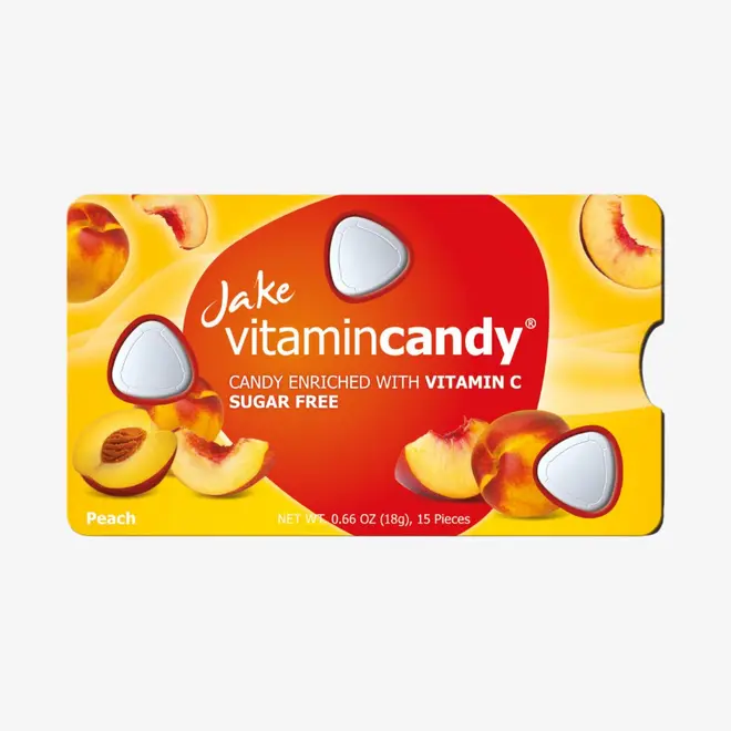 JAKE breskva bomboni bez šećera s vitaminom C, 15 komada-0